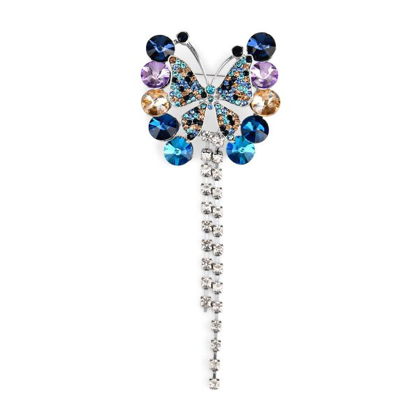 Mehrfarbiger Kristall Brosche