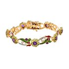 GP Italienische Garten Kollektion - Afrikanisches Amethyst, Peridot und Saphir-Armband, ca. 19 cm, 925 Silber vergoldet ca. 11,61 ct