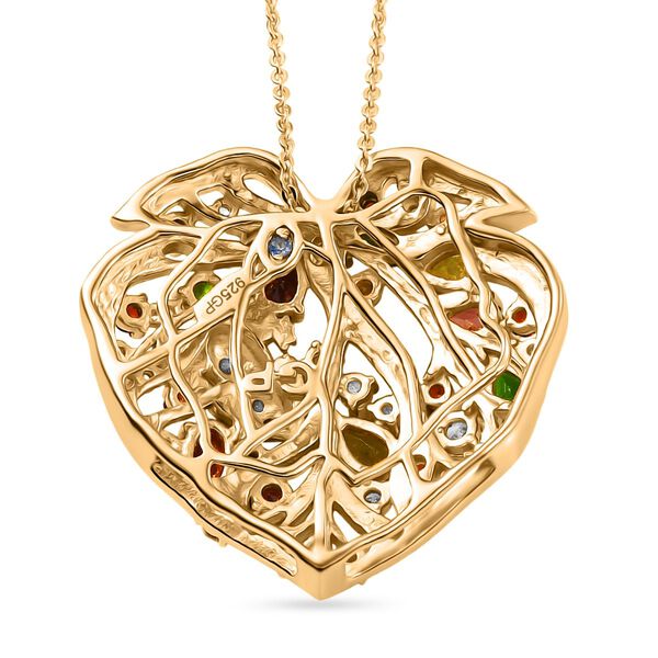 GP Amore x Trifono Kollektion- Mosambik Granat, Peridot und Multi-Edelstein Anhänger mit 50cm Kette - 2,82 ct. image number 6