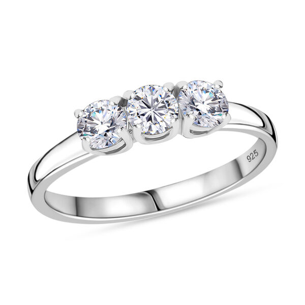 Moissanit Ring, 925 Silber platiniert - 0,68 ct. image number 3