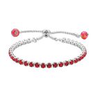 2er-Set- verstellbare rote Kristall-Halskette und Armband - 0,50 ct. image number 5