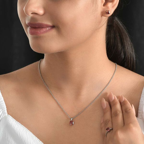 Rotes Zirkonia-Schmuckset image number 3