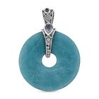 Sajen Silber - Amazonit, Regenbogen Mondstein Anhänger 925 Silber ca. 49.67 ct