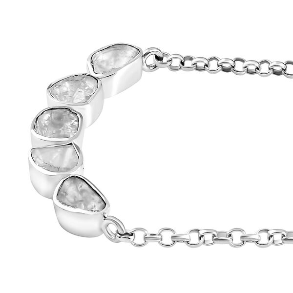 Handgearbeitete Polki-Diamant-Halskette, 45 cm image number 4