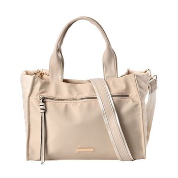 Wasserdichte Umh&auml;ngetasche aus Hochwertiges Nylon, gepolstert, 120 cm Schulterriemen, 32x24x11 cm, Elfenbein