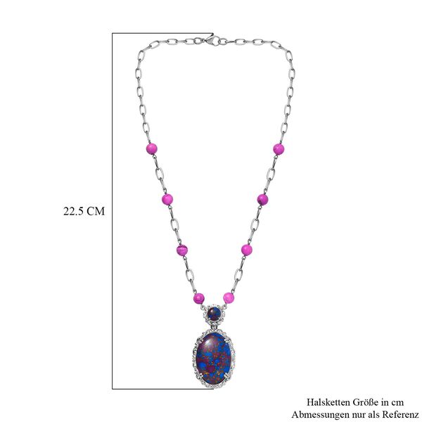Lila Türkis Halskette, 45 cm - 38,81 ct. image number 5