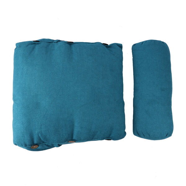Ergonomisches Kissen aus Samt, Petrol image number 5