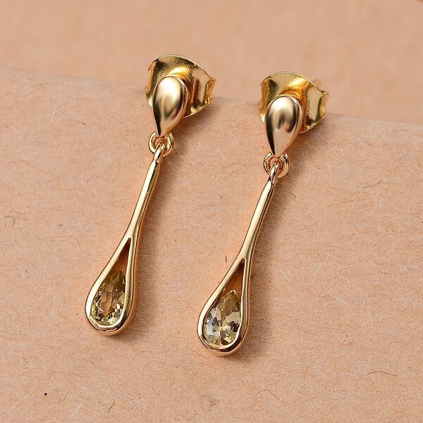 AA nat&uuml;rliche goldener Tansanit-Ohrringe - 0,39 ct. image number 1