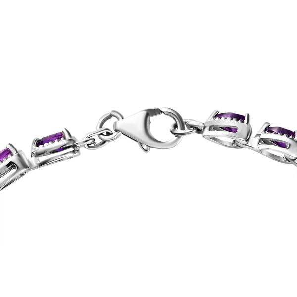Afrikanisches Amethyst Armband, ca. 19 cm, 925 Silber platiniert ca. 5,15 ct image number 4