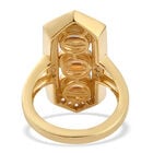 Natürlicher, äthiopischer Opal und Zirkon-Ring, 925 Silber Gelbgold Vermeil  ca. 1,69 ct image number 5