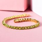 Natürliches Peridot-Armband, 925 Silber vergoldet, 19 cm, 14,68 ct. image number 1