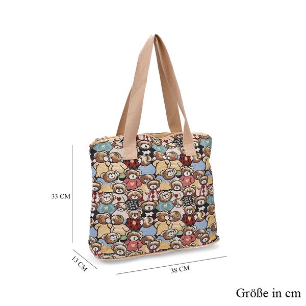 Vielseitige Tragetasche mit Teddyb&auml;r-Muster, 38x13x33cm image number 7