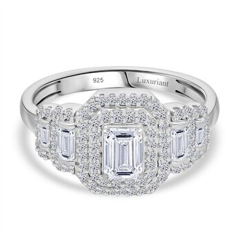 LUXURIANT SGL zertifizierter VS-EF Labor Diamant Ring, 925 Silber platiniert - 1 ct.
