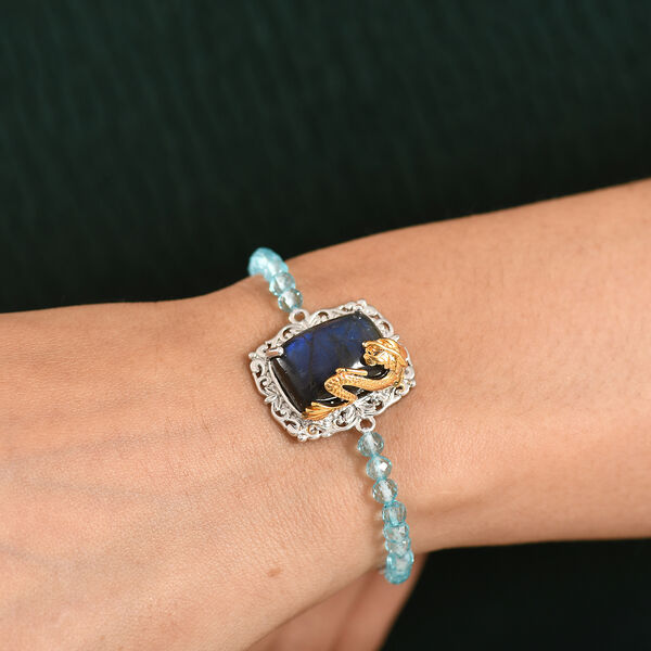 EVER TRUE AAA Labradorit, Apatit Armband ca. 19 cm Nickelfreies Messing ca. 24,30 ct. image number 2