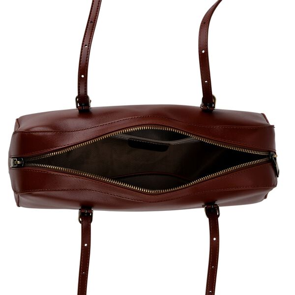 Leder Schultertasche mit Rei&szlig;verschlussfach und Innenf&auml;chern 33 x 12 x 13 cm Bordeaux image number 5