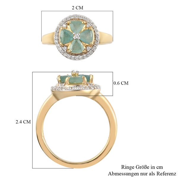 Grandidierit und Zirkon Ring 925 Silber vergoldet  ca. 1,24 ct image number 7