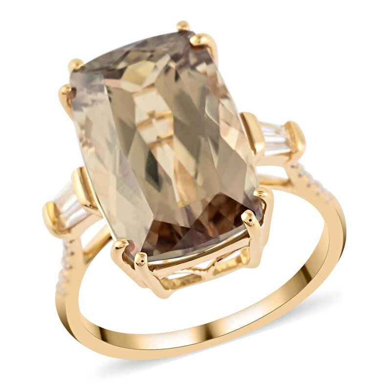 ILIANA AAA Turkizit und weißer Diamant-Ring SI G-H, zertifiziert und geprüft, 750 Gelbgold  ca. 8,72 ct image number 0