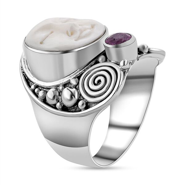 Sajen Silver- Perlmutt und Ilakaka rosa Saphir Ring- 6,75 ct. image number 3