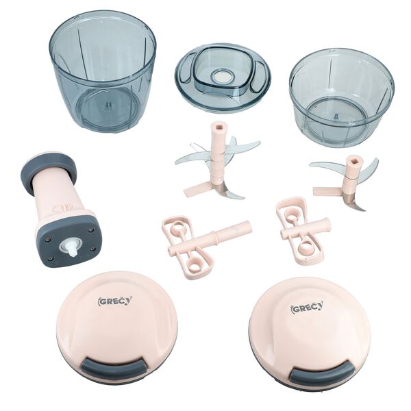 2er-Set Manueller Zerkleinerer, 13,2x13,2x22,86cm, 900 ml und 12,5x12,5x10,15cm, 450 ml, Crème image number 6