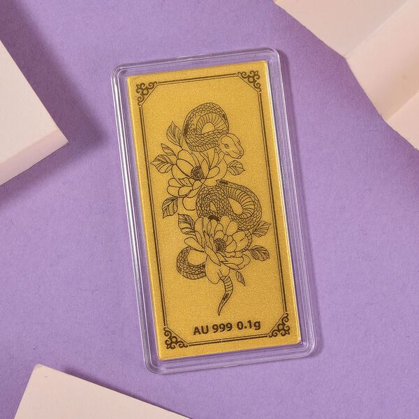999er Gold-Barren mit Schlangen-Motiv image number 1