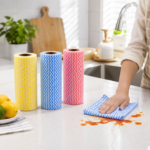 LIVMORE 3er Set Reinigungstuchrollen, Polyester, je 20 x 40 cm, Mehrfarbig image number 2