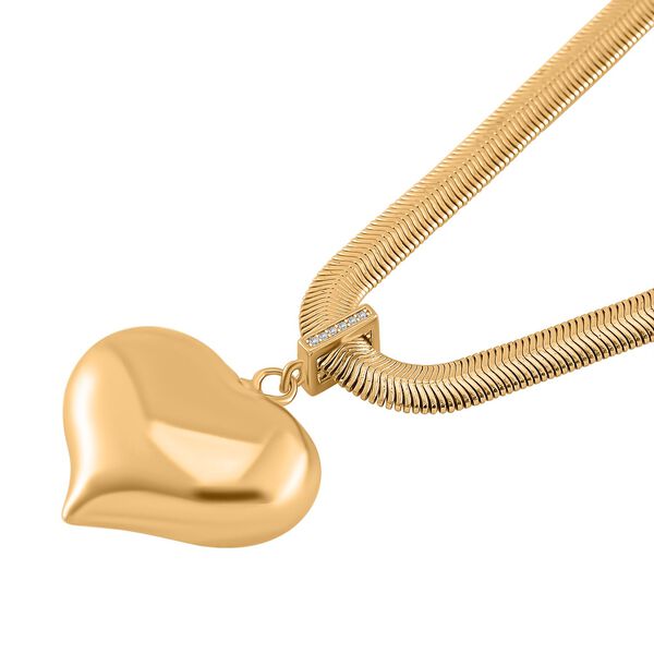 Herz Halskette in Goldton, 45+5 cm image number 4