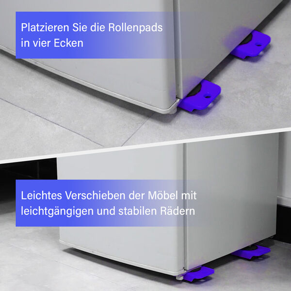 5er-Set Möbelroller in Blau, Größe: 7,8x10 cm und 7x34 cm image number 3