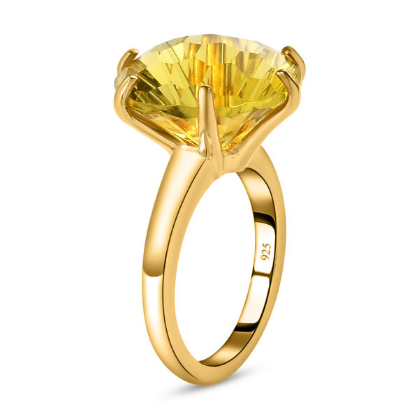 Exklusiver Schliff - Ouro Verde-Quarz Ring, 925 Silber vergoldet  ca. 10,62 ct image number 5