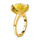 Exklusiver Schliff - Ouro Verde-Quarz Ring, 925 Silber vergoldet  ca. 10,62 ct image number 4