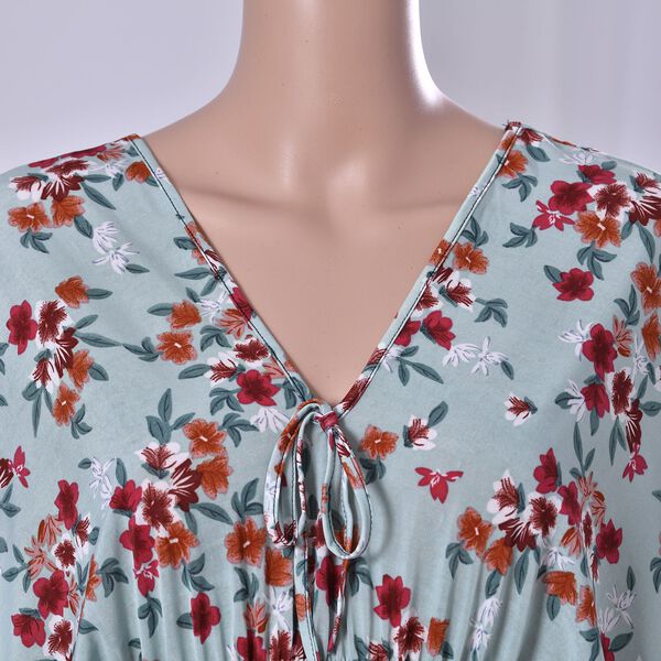 Kurzärmeliges, tailliertes Top, Grün image number 4