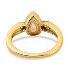Natürlicher, äthiopischer Opal und weißer Zirkon-Ring, 925 Silber vergoldet  ca. 0,80 ct image number 5