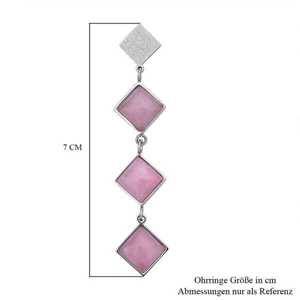 Rosenquarz Ohrringe, 316L Edelstahl ca. 20.00 ct image number 4