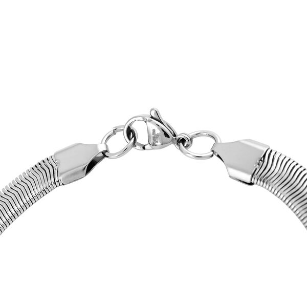 2er Set - Gliederkettendesign Armband und Halskette, Edelstahl, Silberfarben image number 6