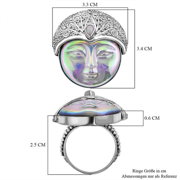 Sajen Silver- Ochse Knochen und nat&uuml;rlicher, &auml;thiopischer Welo-Opal-Ring - 32,77 ct. image number 5