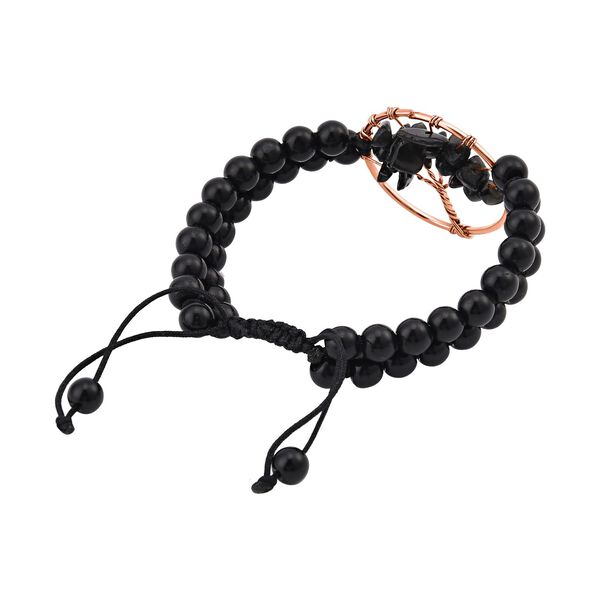 Schwarzes Obsidian Armband, ca. 15.25 cm, Nickelfreies Messing  ca. 69.00 ct image number 3