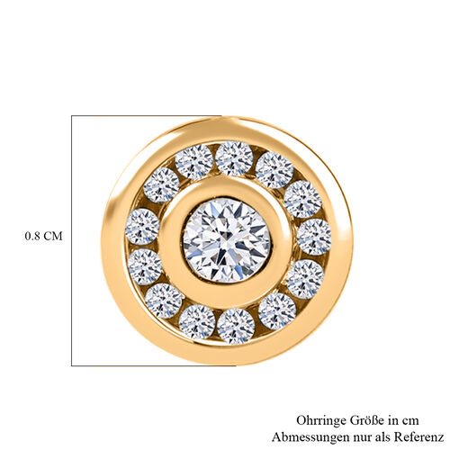 LUXURIANT DIAMOND- SI-GH Labor Diamant Ohrringe, 925 Silber Gelbgold Vermeil - 0,25 ct. image number 4
