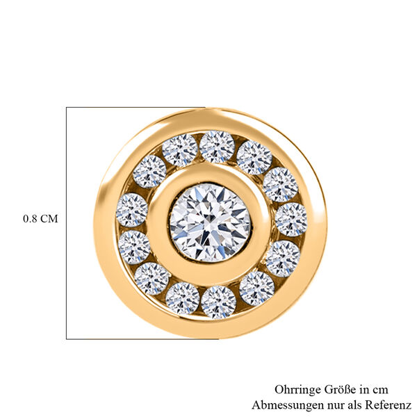 LUXURIANT SI-GH Labor Diamant Ohrringe, 925 Silber Gelbgold Vermeil - 0,25 ct. image number 4