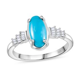 AA Sleeping Beauty Türkis und Diamant Ring - 1,28 ct.