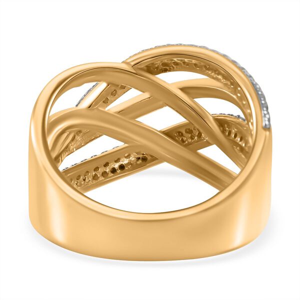 LUSTRO STELLA -  Weißer Zirkonia Ring, 925 Silber 750 Gelb Vergoldet (Größe 19.00) image number 3