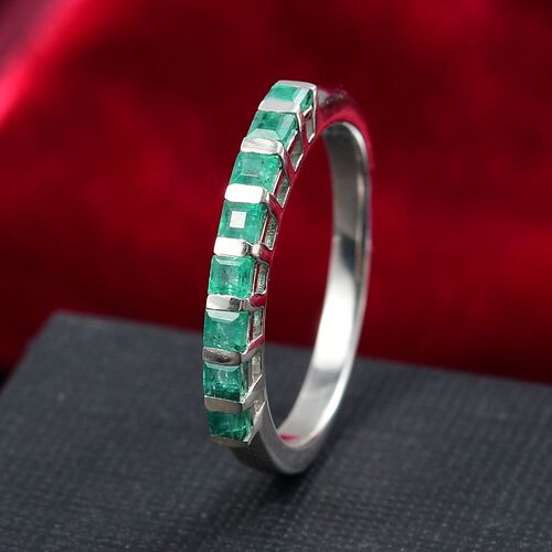 Kagem Sambischer Smaragd Ring 925 Silber rhodiniert (8-10 Werktage Lieferzeit) (Größe 21.00) ca. 0.39 ct image number 1