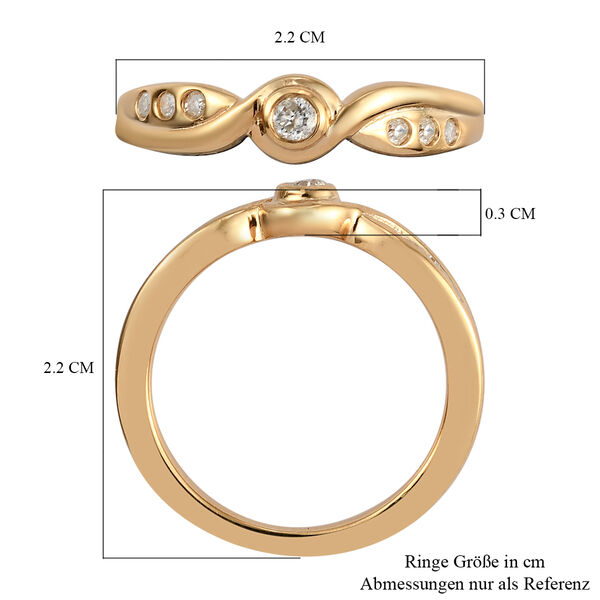 Diamant Ring 925 Silber Gelbgold Vermeil  ca. 0,15 ct image number 7