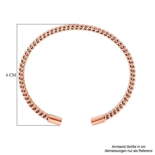 Geflochtenes Designer-Armreif ca. Flexibles cm ca. 20,50g, rosévergoldet image number 6