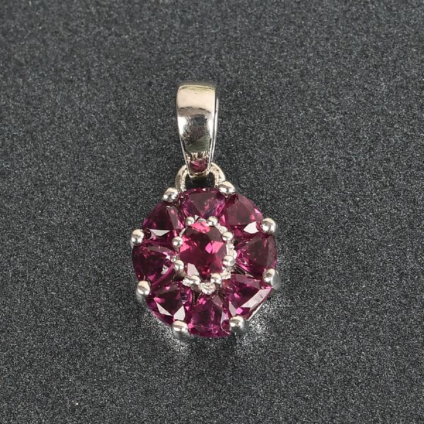 Rhodolite Granat Anhänger 925 Silber platiniert ca. 1,27 ct image number 3