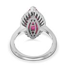 Rubin Afrikanisch und Diamant Halo Ring 925 Silber Platin-Überzug image number 7