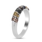 Mehrfarbig Diamant Band Ring 925 Silber Platin-Überzug image number 4