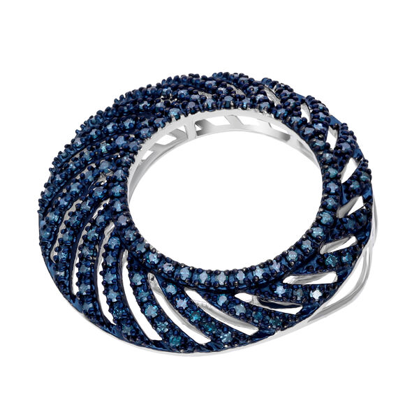 Blauer Diamant Anhänger 925 Silber platiniert ca. 0.50 ct image number 3