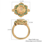 Natürlicher, äthiopischer Opal und Smaragd floraler Ring in Silber image number 6