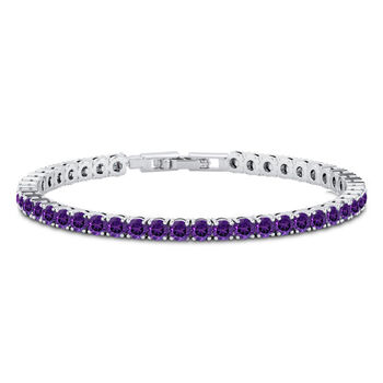 Amethystfarbenes Zirkonia Armband, 19cm