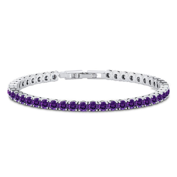 Amethystfarbenes Zirkonia Armband, 19cm