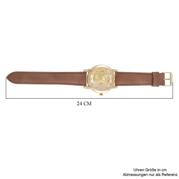 STRADA Armbanduhr, SL28 Quarzwerk, 4,00cm Geh&auml;use, 23,50cm Bandl&auml;nge, Gold image number 7